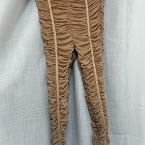 SHEIN Kids Tan Ruched Leggings